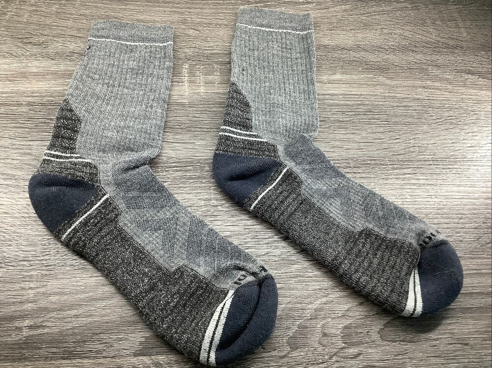 Smartwool Men's L Gray Performance Hike Light Cushion Crew Socks Outdoor B21-3